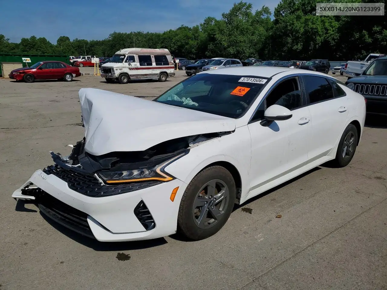 2022 Kia K5 Lxs VIN: 5XXG14J20NG123399 Lot: 57013506