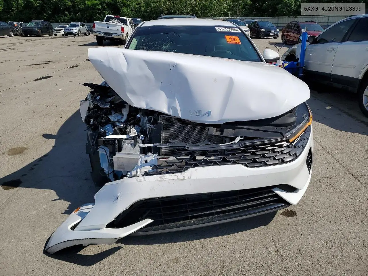 2022 Kia K5 Lxs VIN: 5XXG14J20NG123399 Lot: 57013506