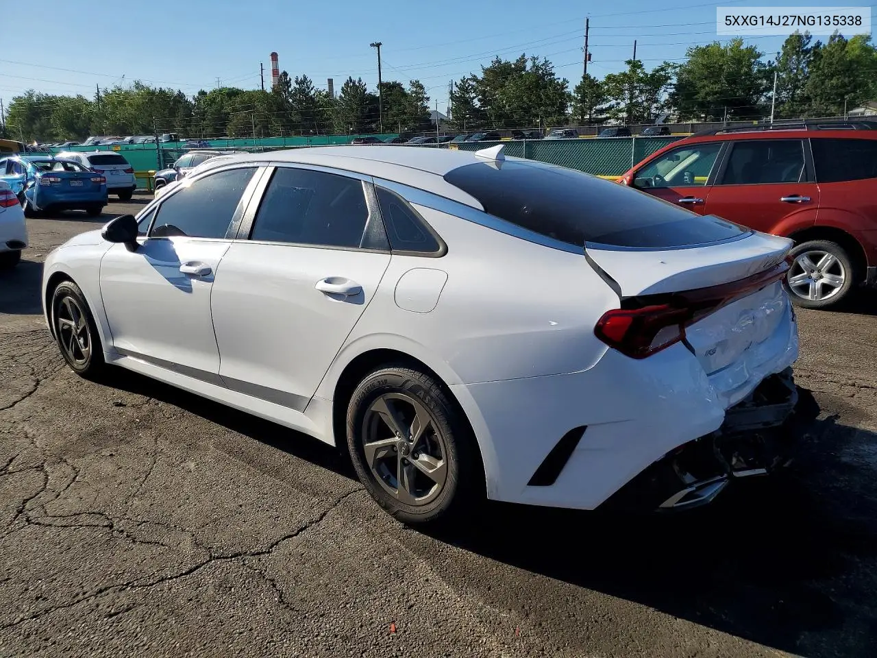 2022 Kia K5 Lxs VIN: 5XXG14J27NG135338 Lot: 58787246