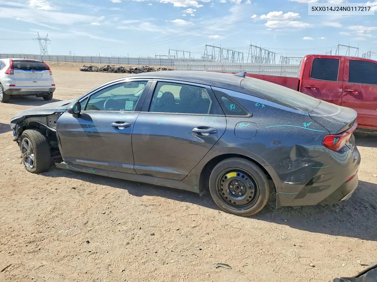 2022 Kia K5 Lxs VIN: 5XXG14J24NG117217 Lot: 60998926