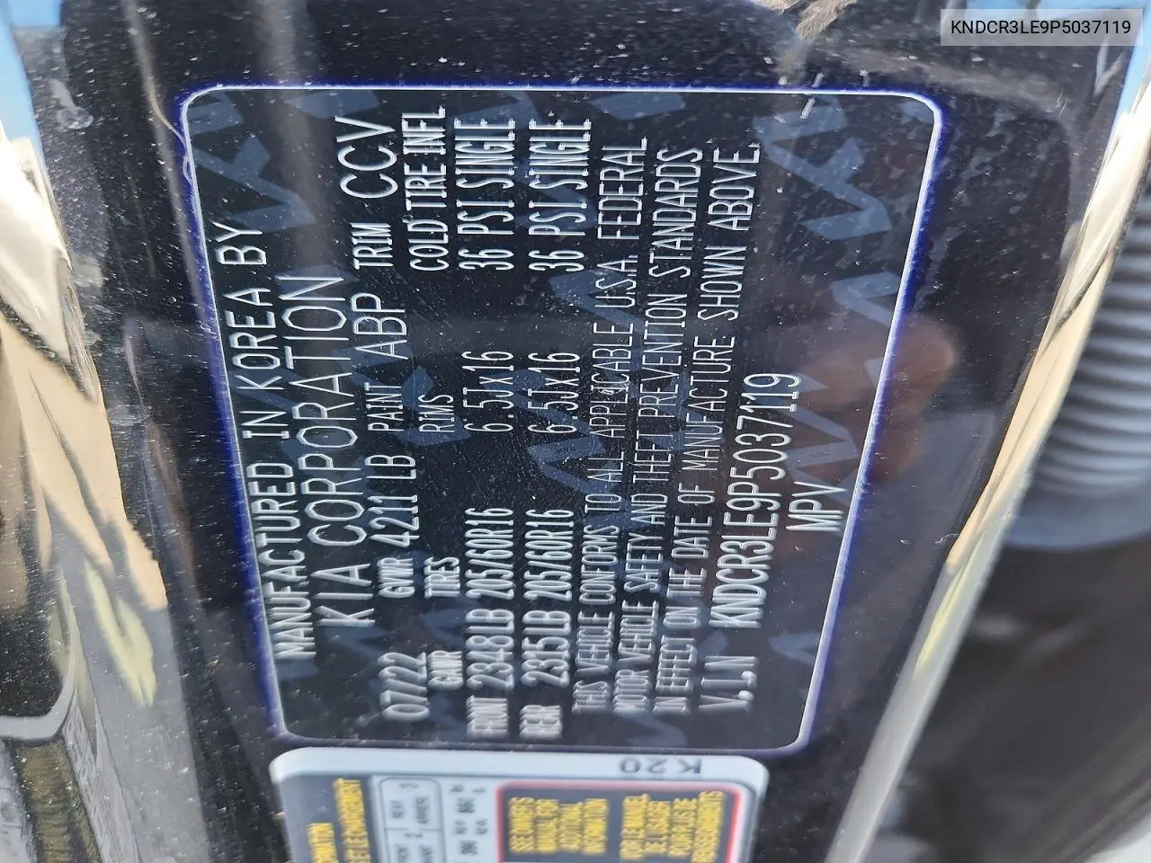 2023 Kia Niro Ex VIN: KNDCR3LE9P5037119 Lot: 60836376