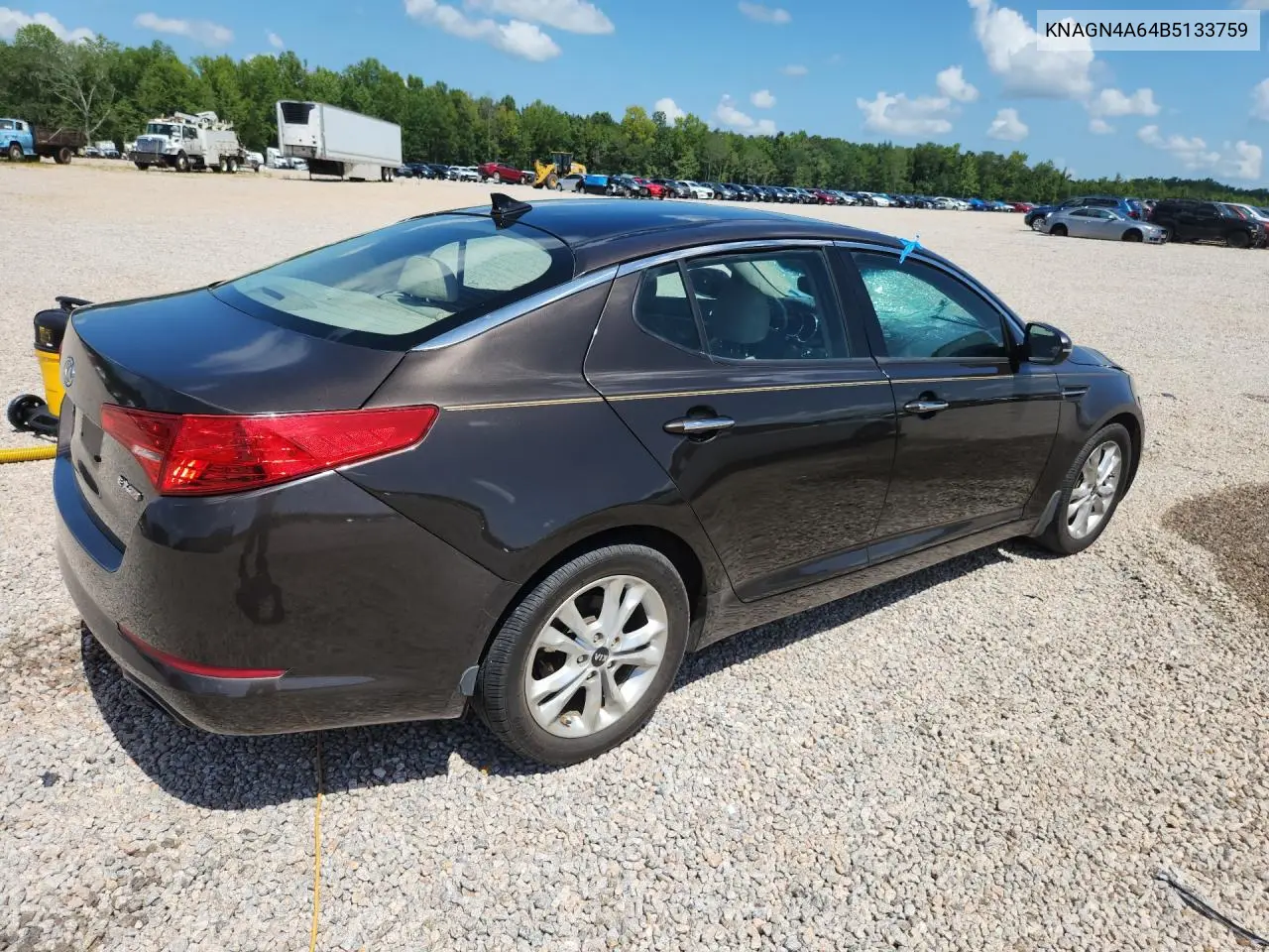 2011 Kia Optima Ex Turbo VIN: KNAGN4A64B5133759 Lot: 61746366