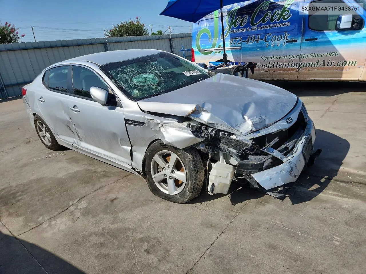 2015 Kia Optima Lx VIN: 5XXGM4A71FG433761 Lot: 61783586