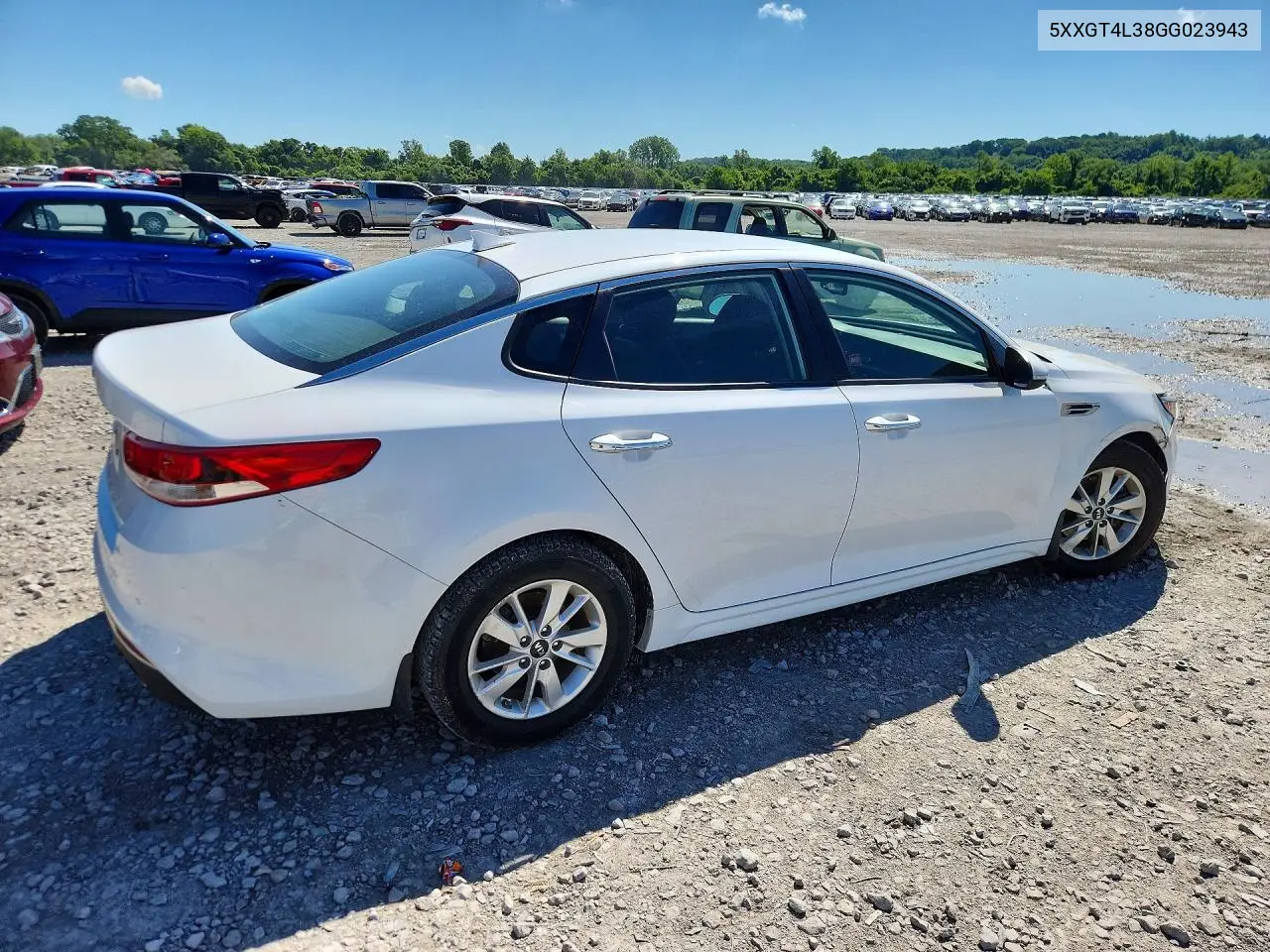 2016 Kia Optima Lx VIN: 5XXGT4L38GG023943 Lot: 58078626