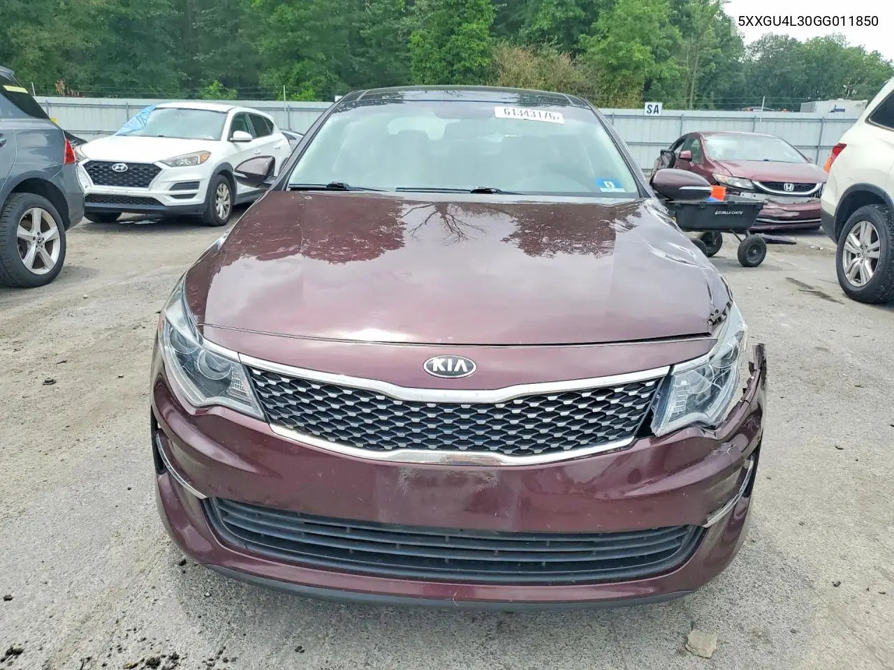 2016 Kia Optima Ex VIN: 5XXGU4L30GG011850 Lot: 61343176