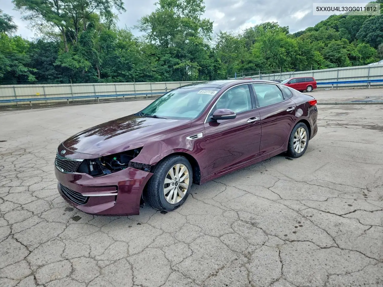 2016 Kia Optima Ex VIN: 5XXGU4L33GG011812 Lot: 61727116