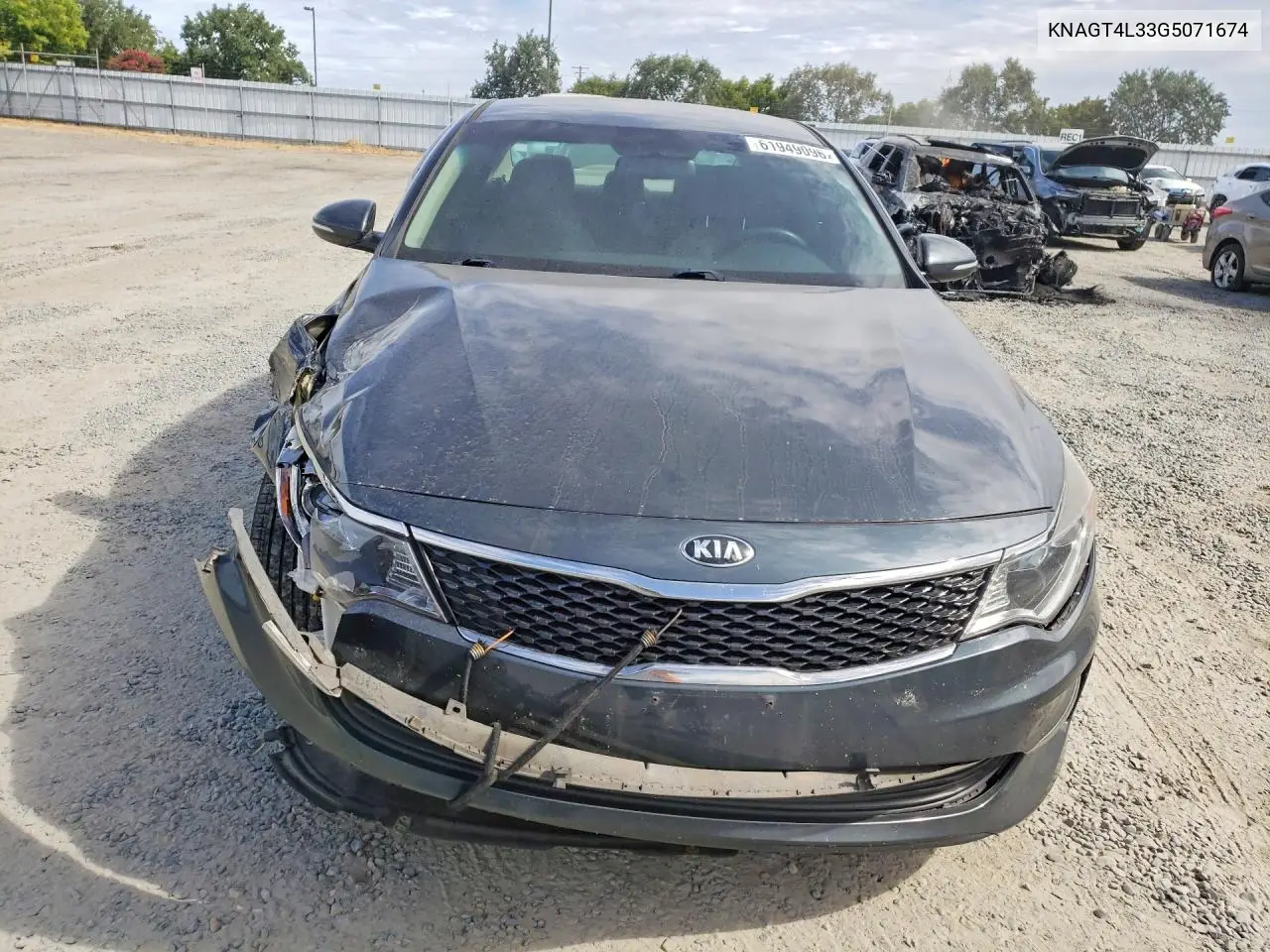 2016 Kia Optima VIN: KNAGT4L33G5071674 Lot: 61949096