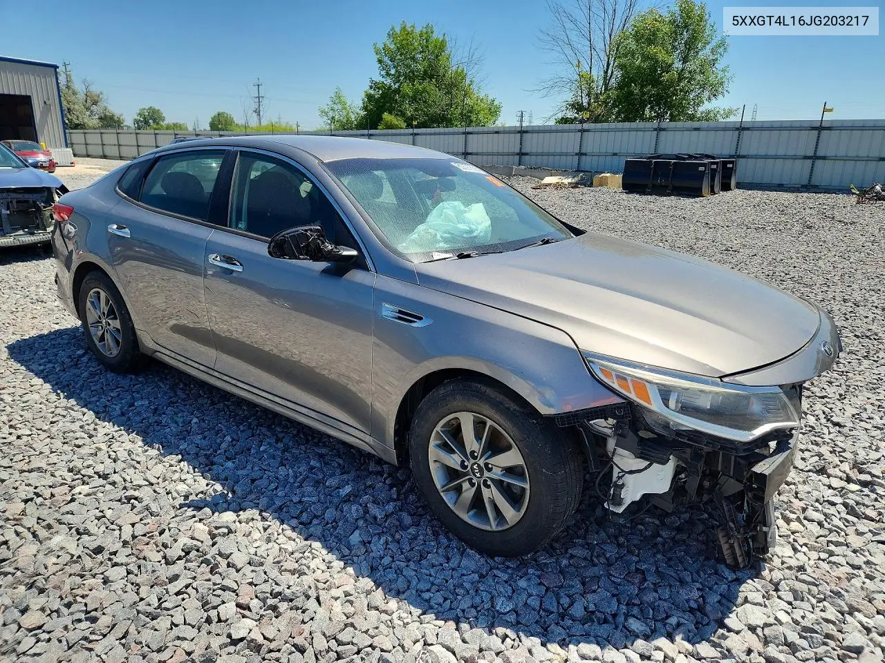 2018 Kia Optima Lx VIN: 5XXGT4L16JG203217 Lot: 60697556