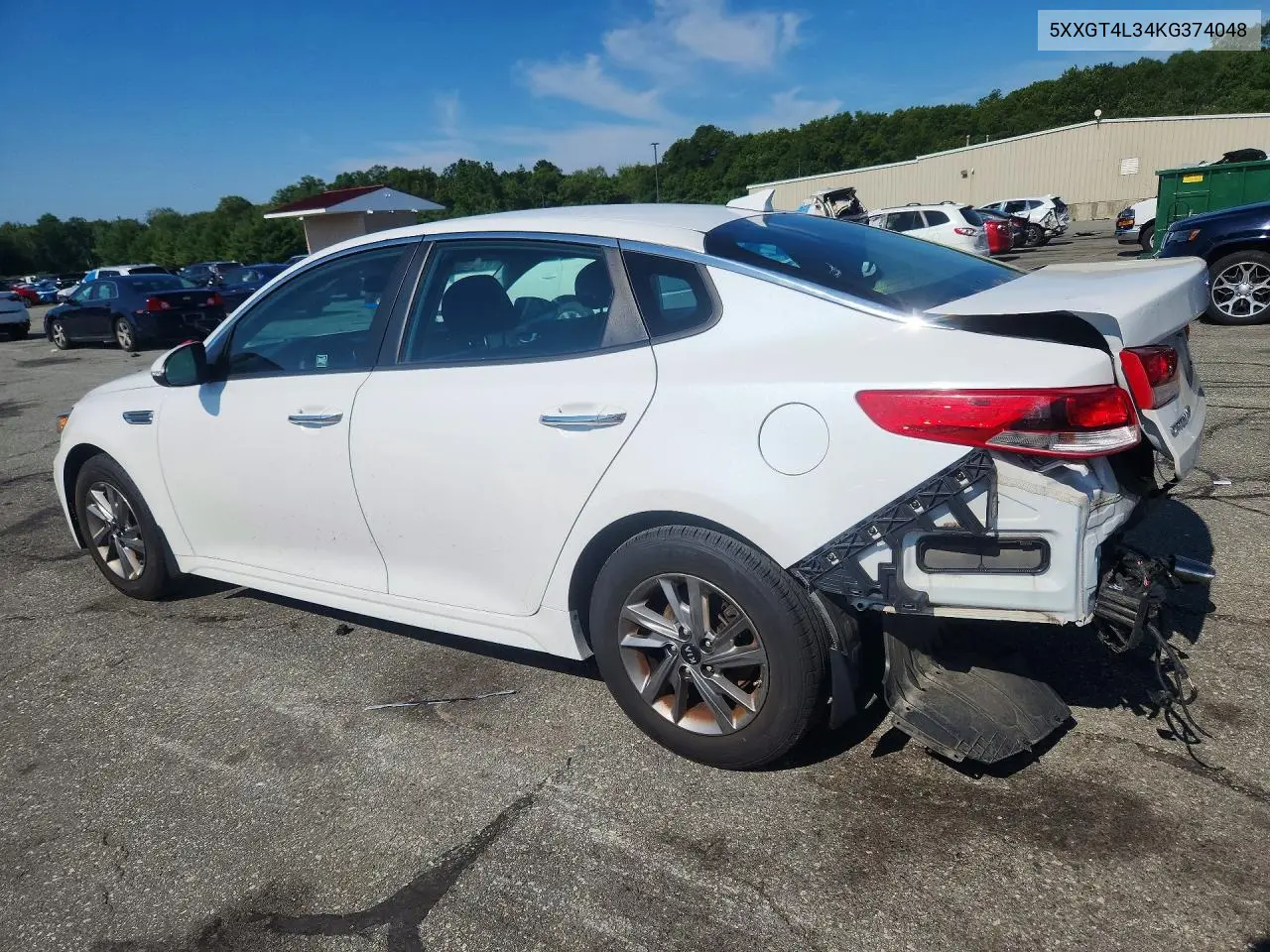 2019 Kia Optima Lx VIN: 5XXGT4L34KG374048 Lot: 60637726