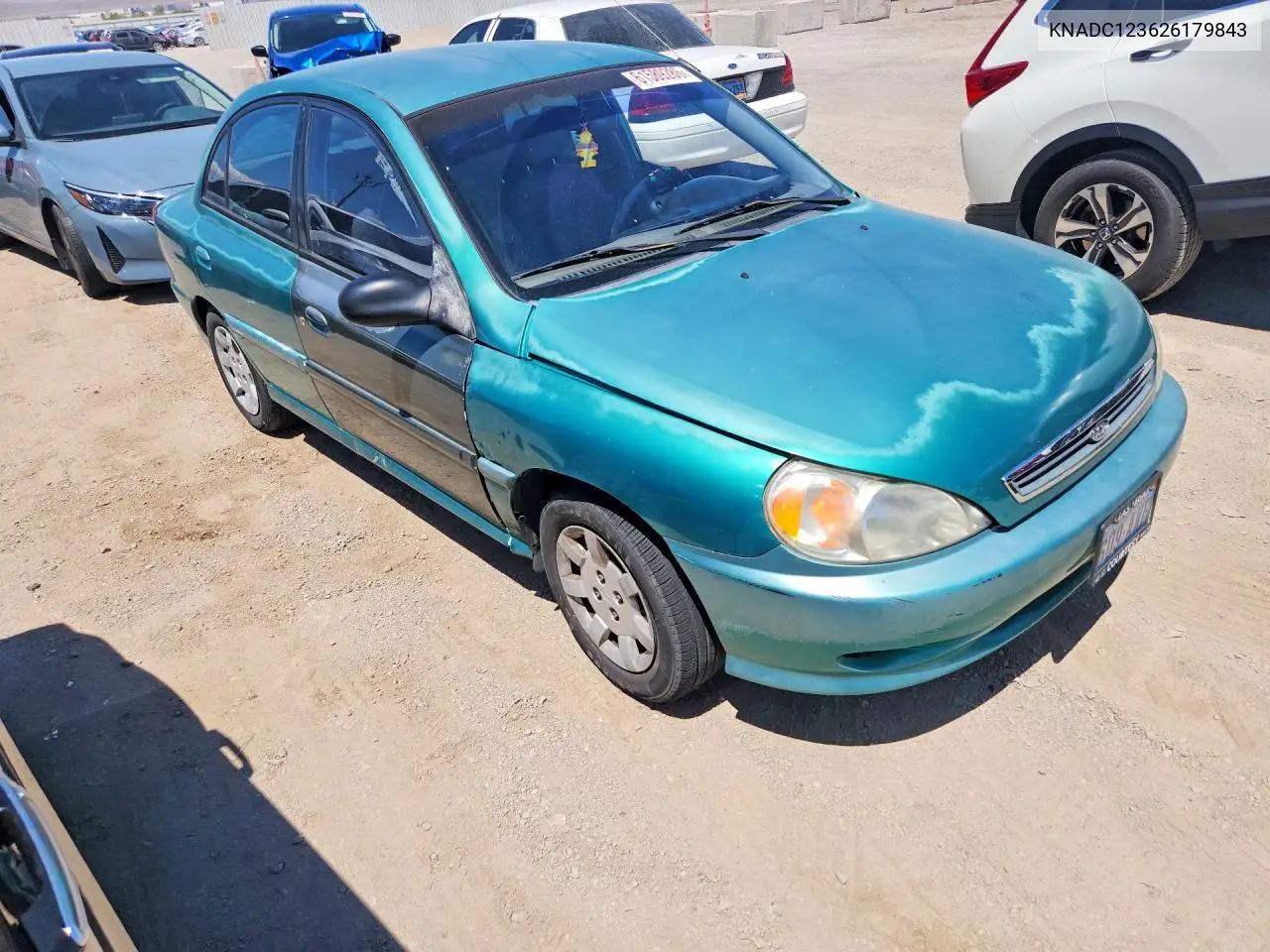 2002 Kia Rio VIN: KNADC123626179843 Lot: 61589286