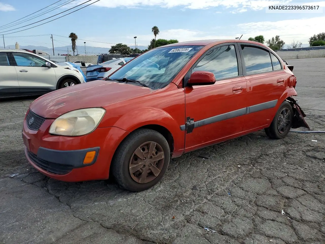 2009 Kia Rio Base VIN: KNADE223396573617 Lot: 62062336