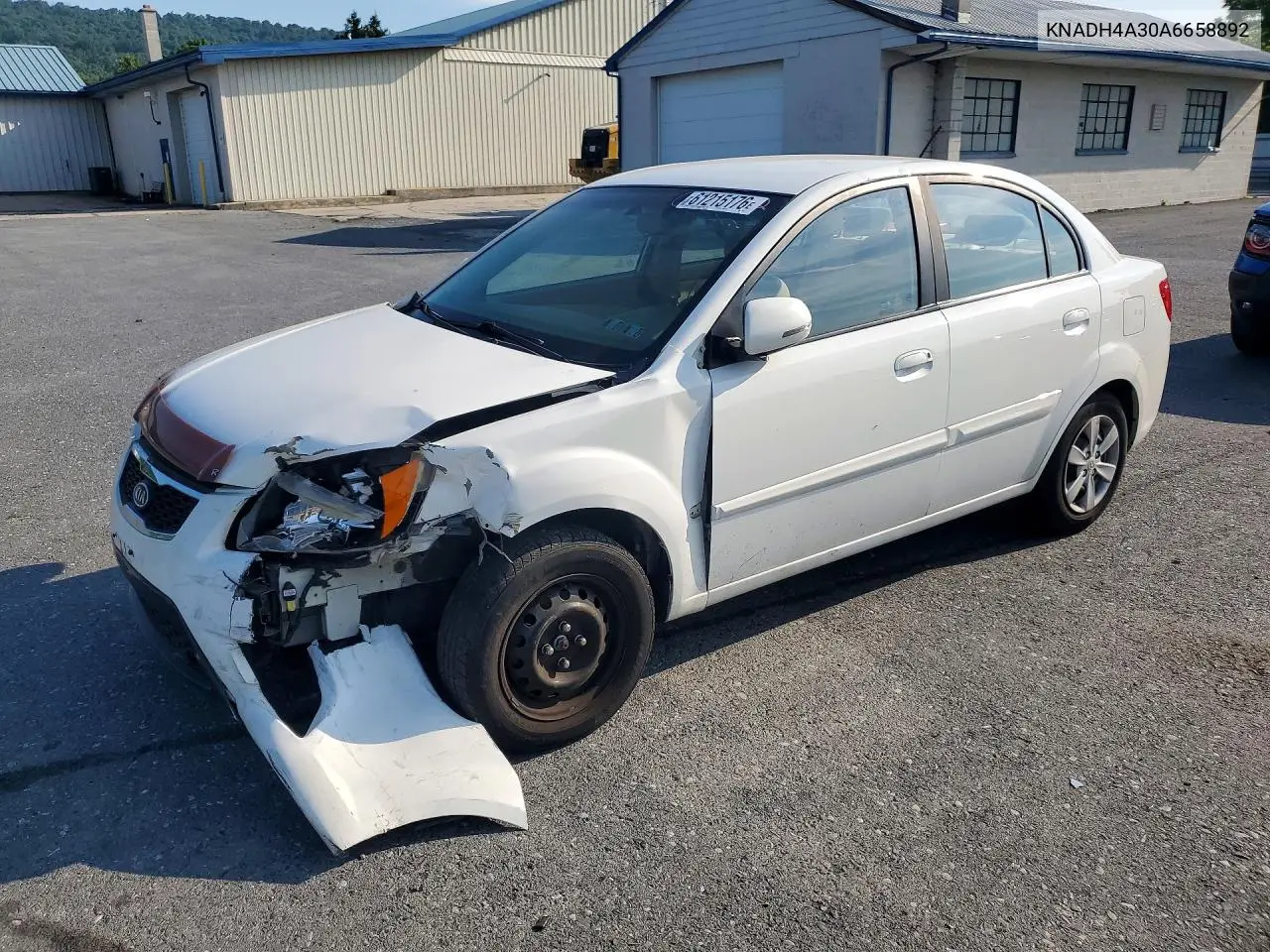 2010 Kia Rio Base VIN: KNADH4A30A6658892 Lot: 61215176