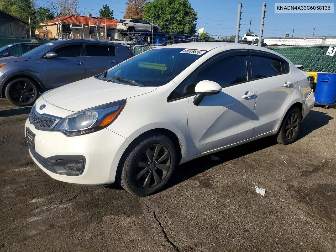 2012 Kia Rio Ex VIN: KNADN4A33C6058136 Lot: 58828606