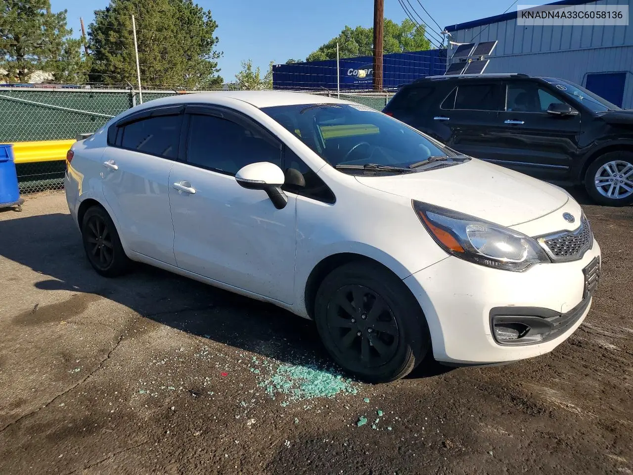 2012 Kia Rio Ex VIN: KNADN4A33C6058136 Lot: 58828606