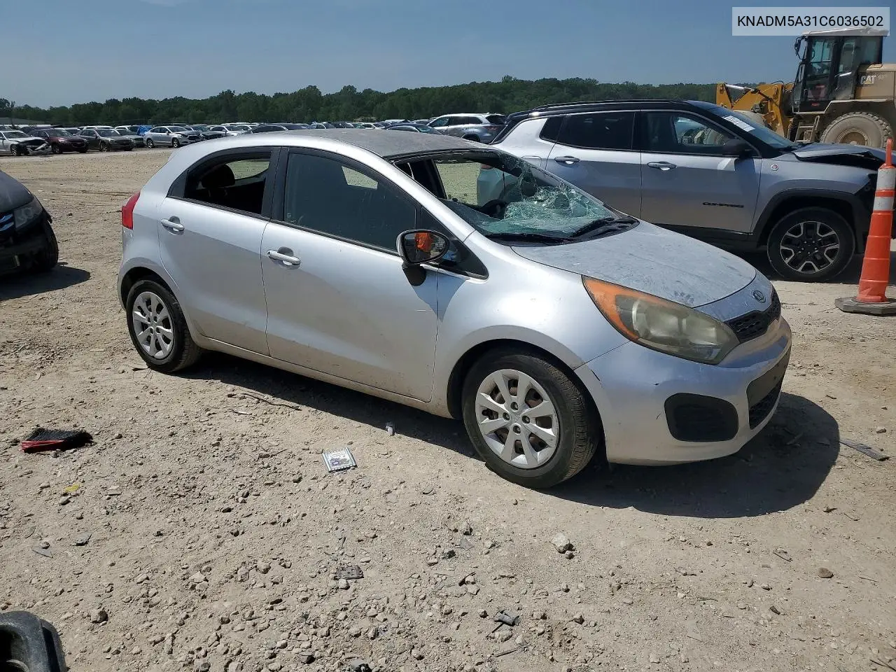 2012 Kia Rio Lx VIN: KNADM5A31C6036502 Lot: 59082346