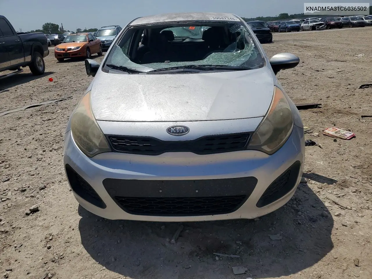2012 Kia Rio Lx VIN: KNADM5A31C6036502 Lot: 59082346