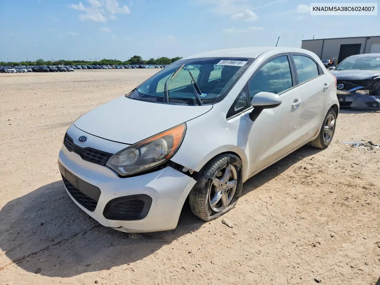 2012 Kia Rio Lx VIN: KNADM5A38C6024007 Lot: 59196616