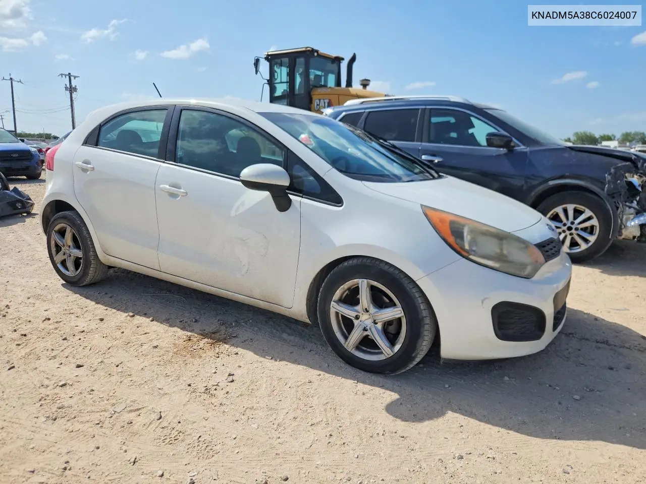 2012 Kia Rio Lx VIN: KNADM5A38C6024007 Lot: 59196616