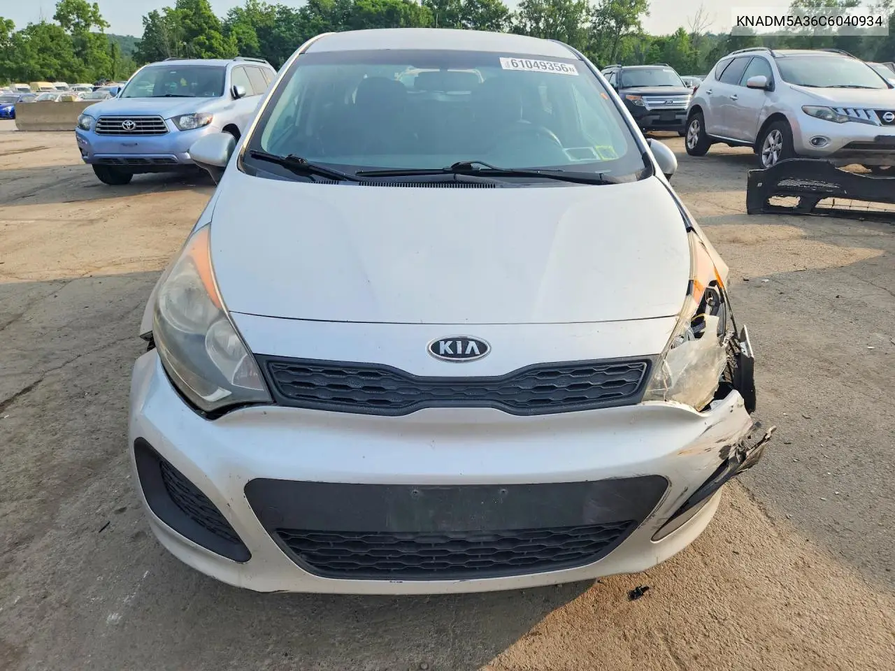 2012 Kia Rio Lx VIN: KNADM5A36C6040934 Lot: 61049356