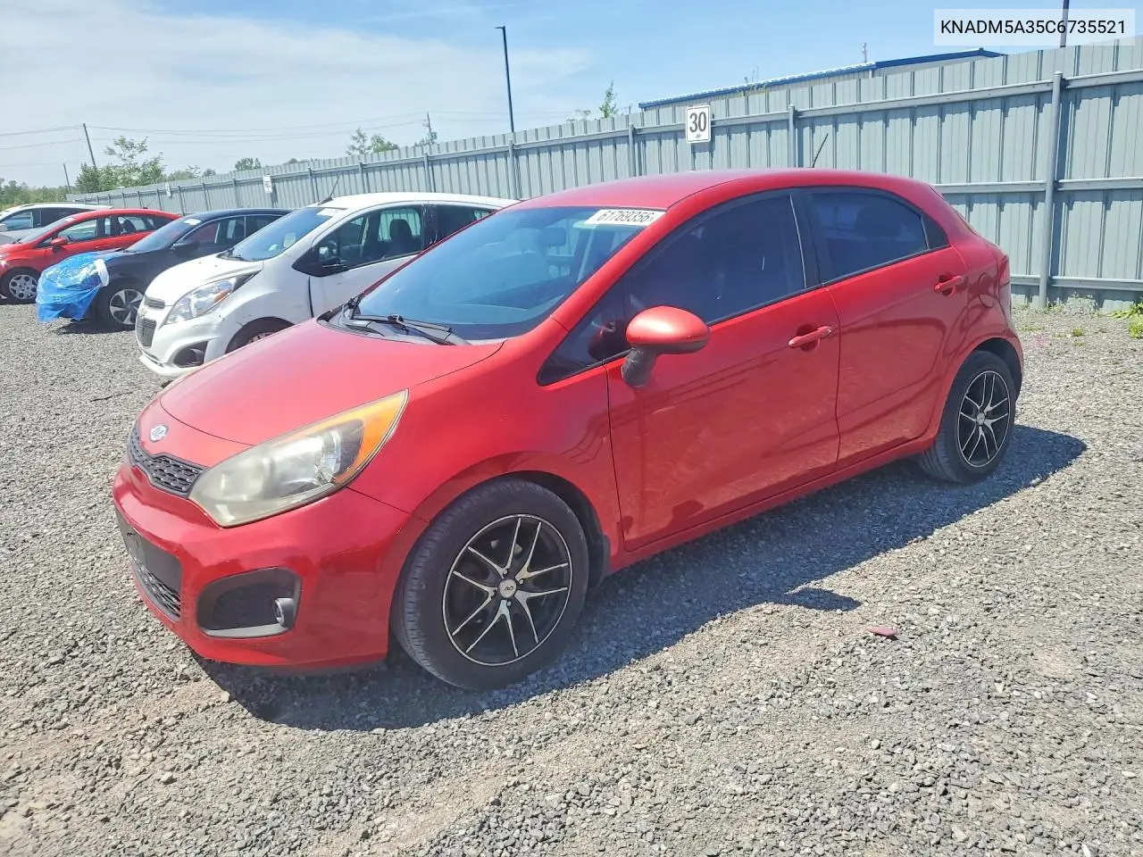2012 Kia Rio Lx VIN: KNADM5A35C6735521 Lot: 61769356