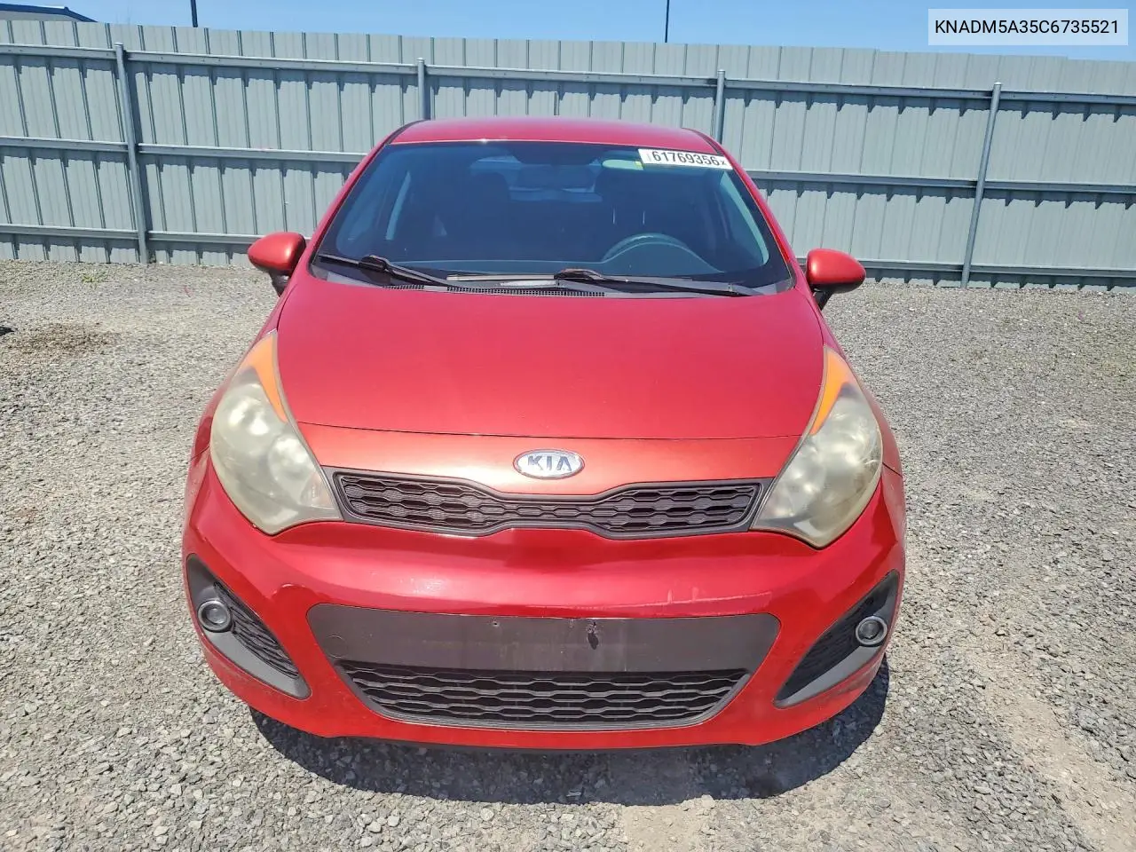 2012 Kia Rio Lx VIN: KNADM5A35C6735521 Lot: 61769356