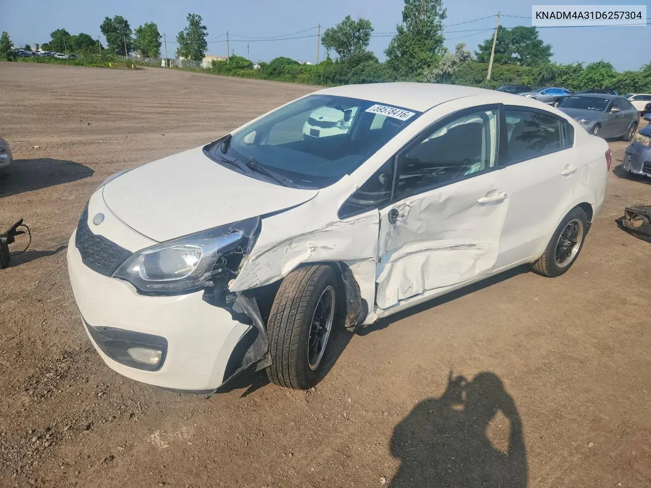 2013 Kia Rio Lx VIN: KNADM4A31D6257304 Lot: 59578416
