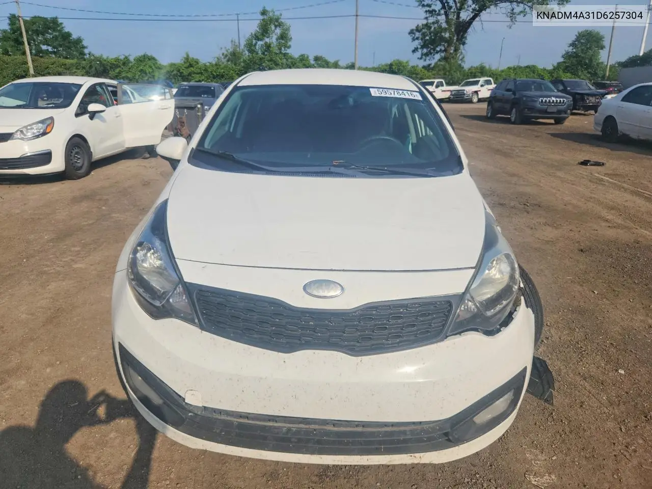 2013 Kia Rio Lx VIN: KNADM4A31D6257304 Lot: 59578416