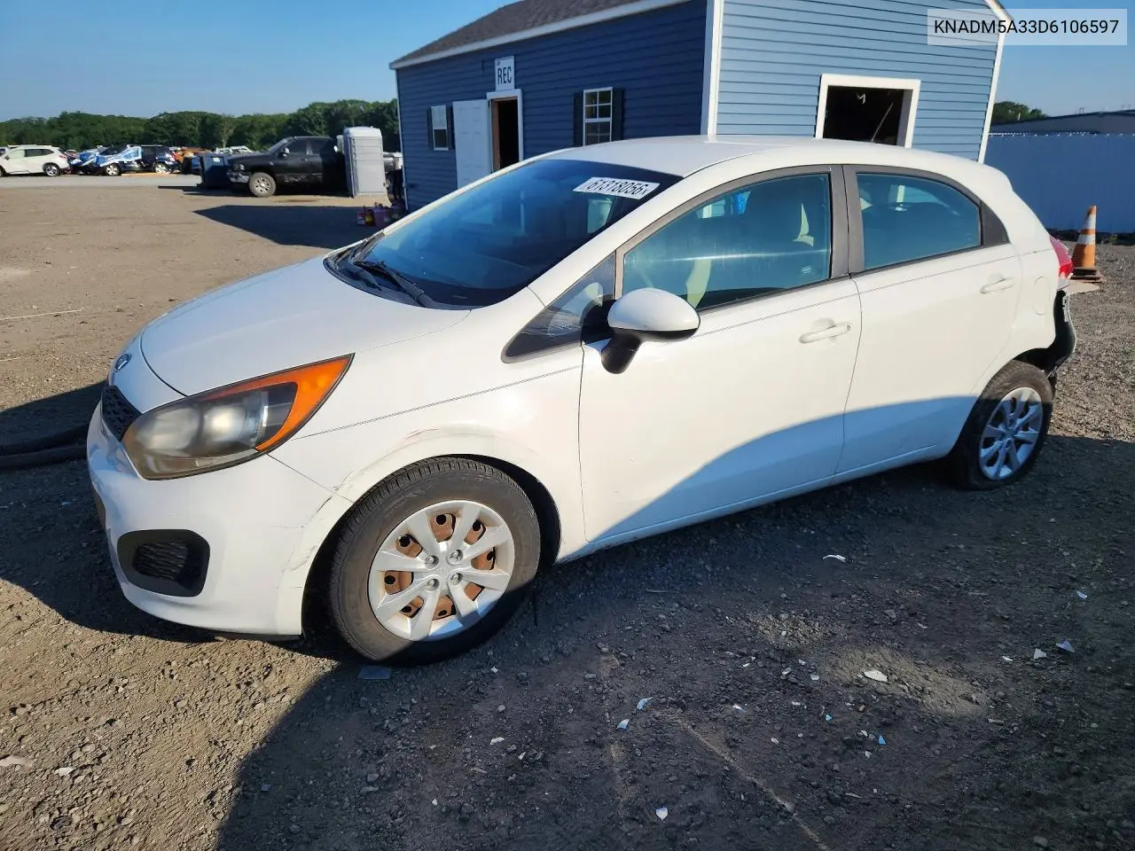 2013 Kia Rio Lx VIN: KNADM5A33D6106597 Lot: 61318056