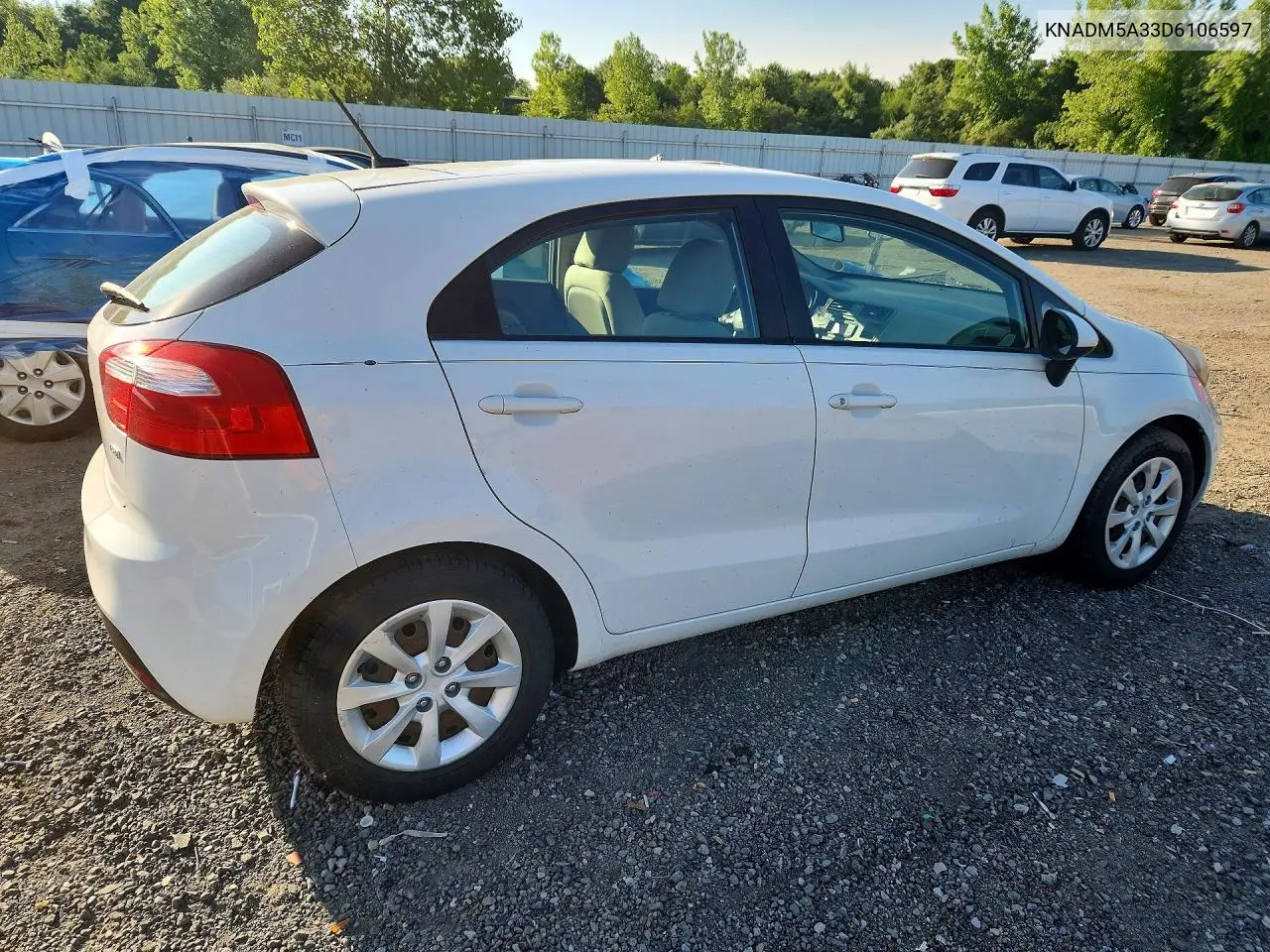 2013 Kia Rio Lx VIN: KNADM5A33D6106597 Lot: 61318056