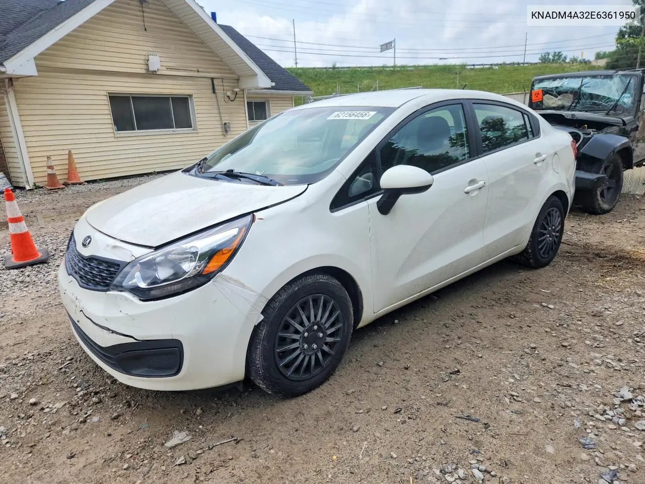2014 Kia Rio Lx VIN: KNADM4A32E6361950 Lot: 62156456