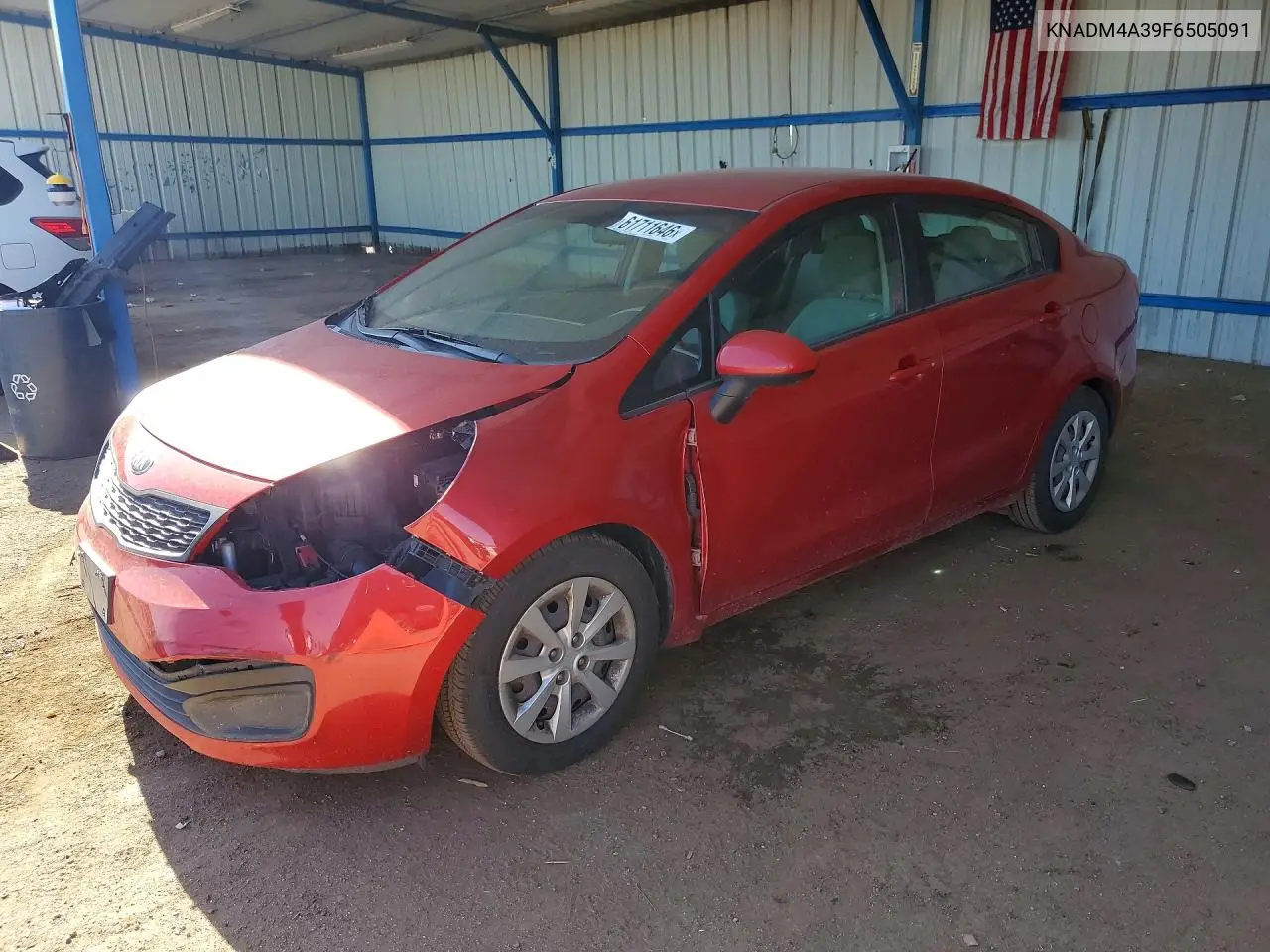 2015 Kia Rio Lx VIN: KNADM4A39F6505091 Lot: 61711646
