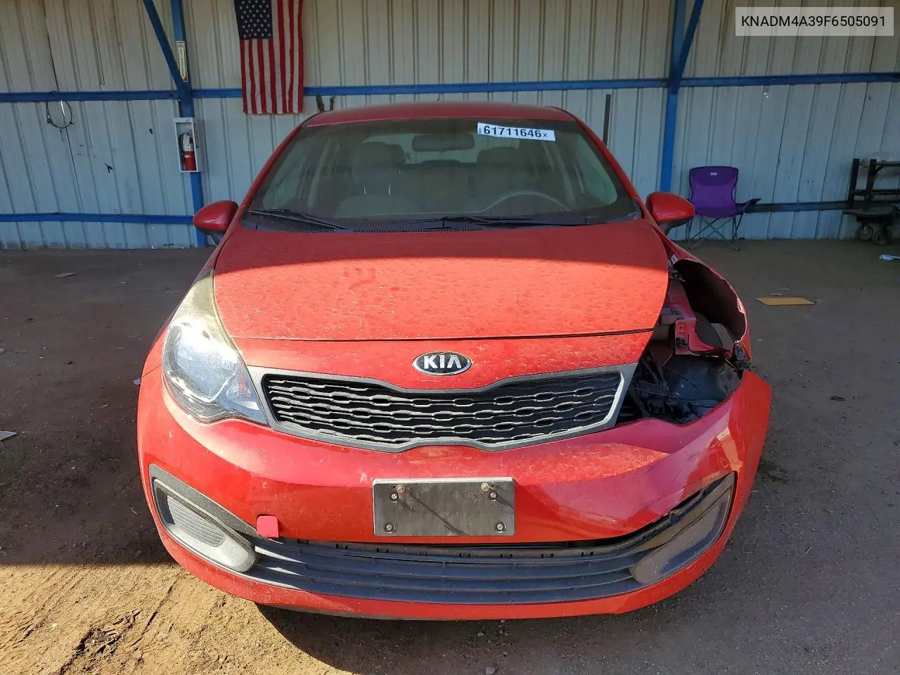 2015 Kia Rio Lx VIN: KNADM4A39F6505091 Lot: 61711646