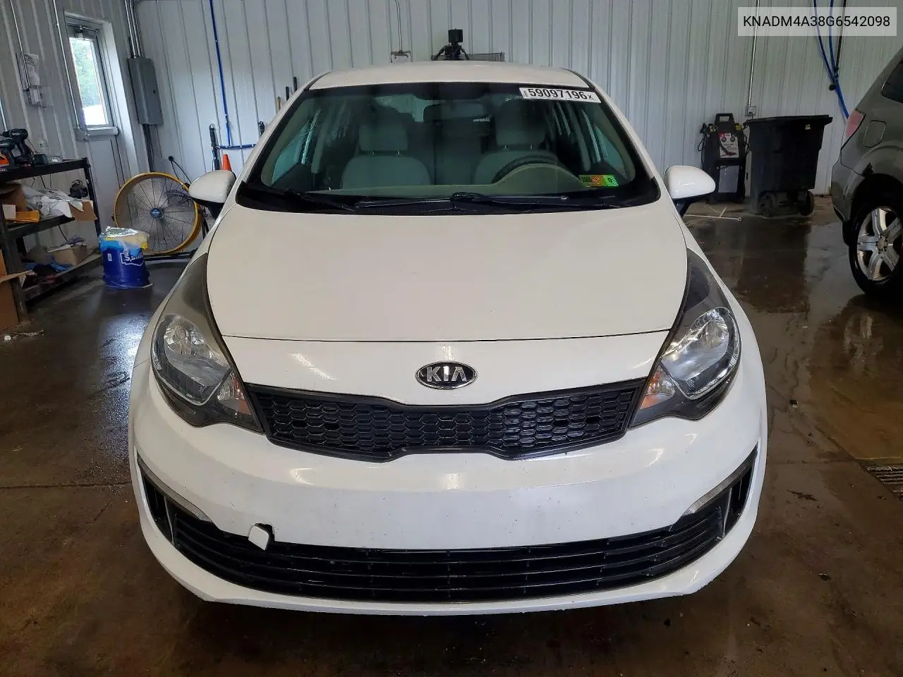 2016 Kia Rio Lx VIN: KNADM4A38G6542098 Lot: 59097196