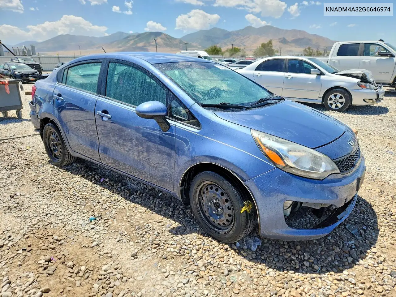 2016 Kia Rio Lx VIN: KNADM4A32G6646974 Lot: 60420606