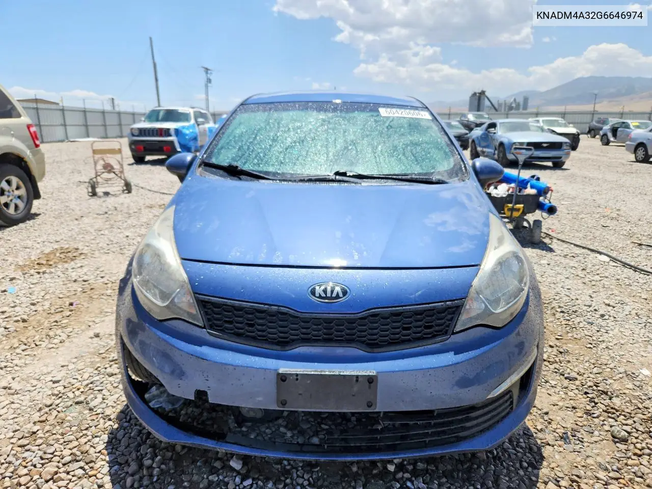 2016 Kia Rio Lx VIN: KNADM4A32G6646974 Lot: 60420606