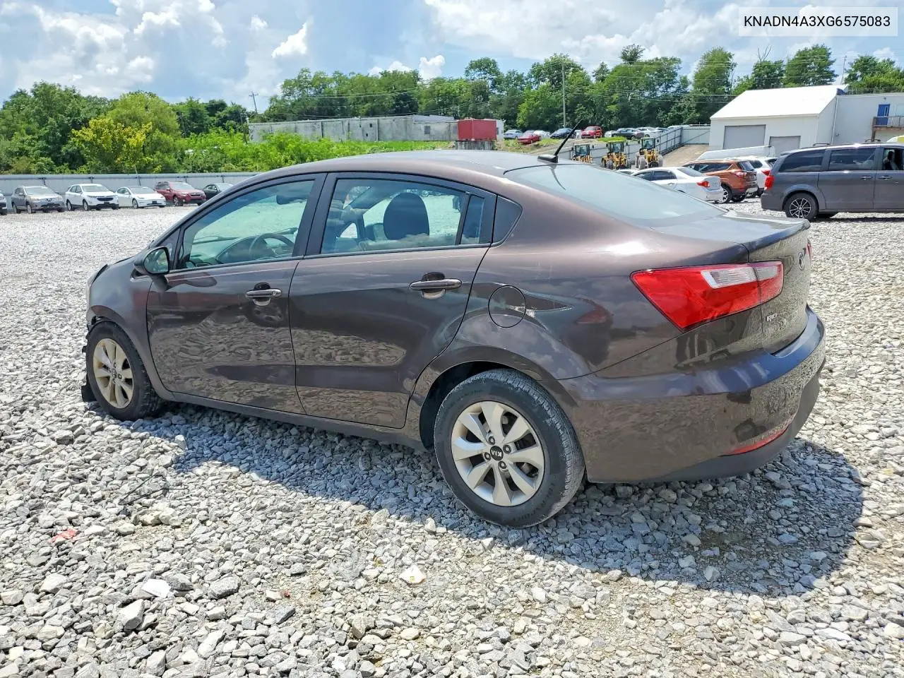 2016 Kia Rio Ex VIN: KNADN4A3XG6575083 Lot: 60425846