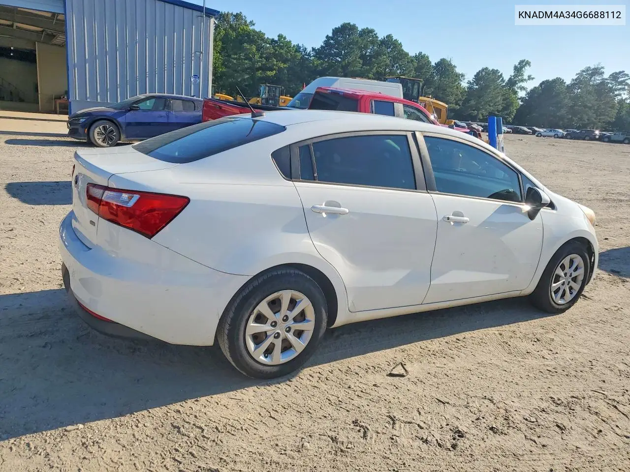 2016 Kia Rio Lx VIN: KNADM4A34G6688112 Lot: 61001686