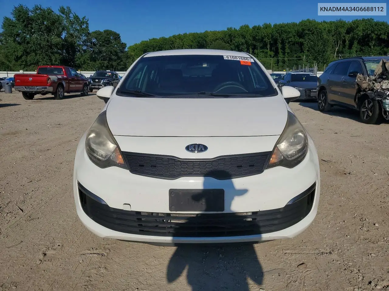 2016 Kia Rio Lx VIN: KNADM4A34G6688112 Lot: 61001686