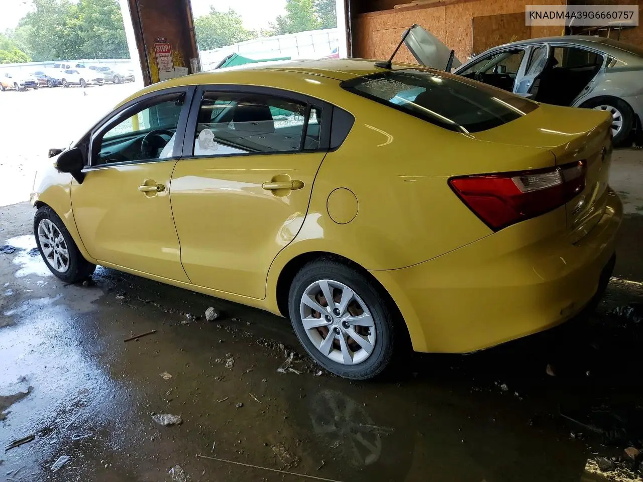 2016 Kia Rio Lx VIN: KNADM4A39G6660757 Lot: 61140096