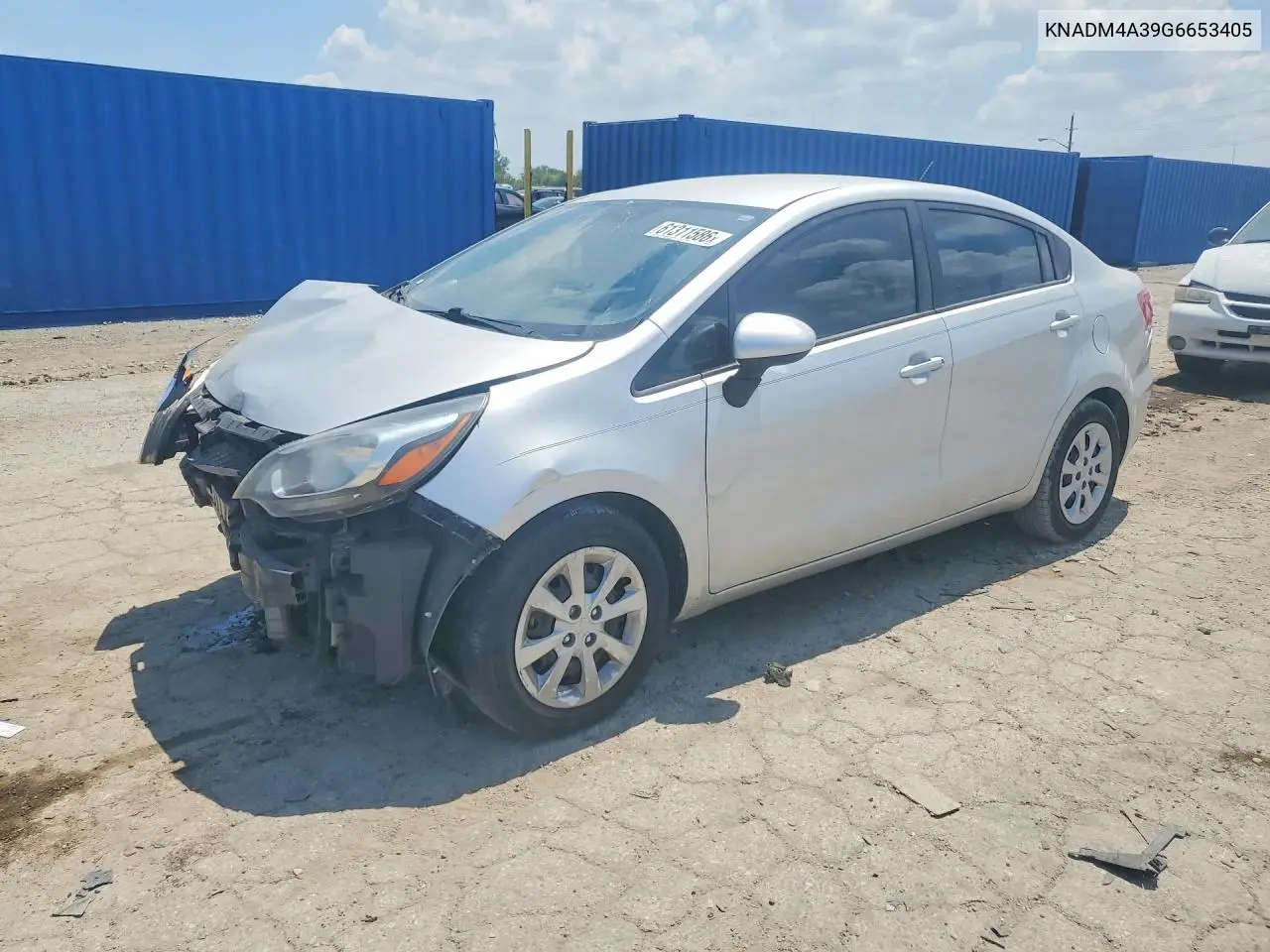 2016 Kia Rio Lx VIN: KNADM4A39G6653405 Lot: 61311586