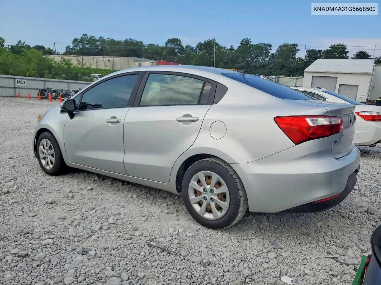 2016 Kia Rio Lx VIN: KNADM4A31G6668500 Lot: 61739656