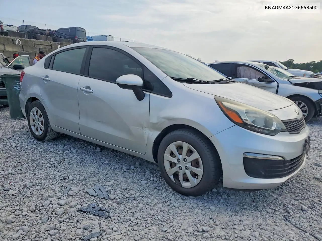 2016 Kia Rio Lx VIN: KNADM4A31G6668500 Lot: 61739656