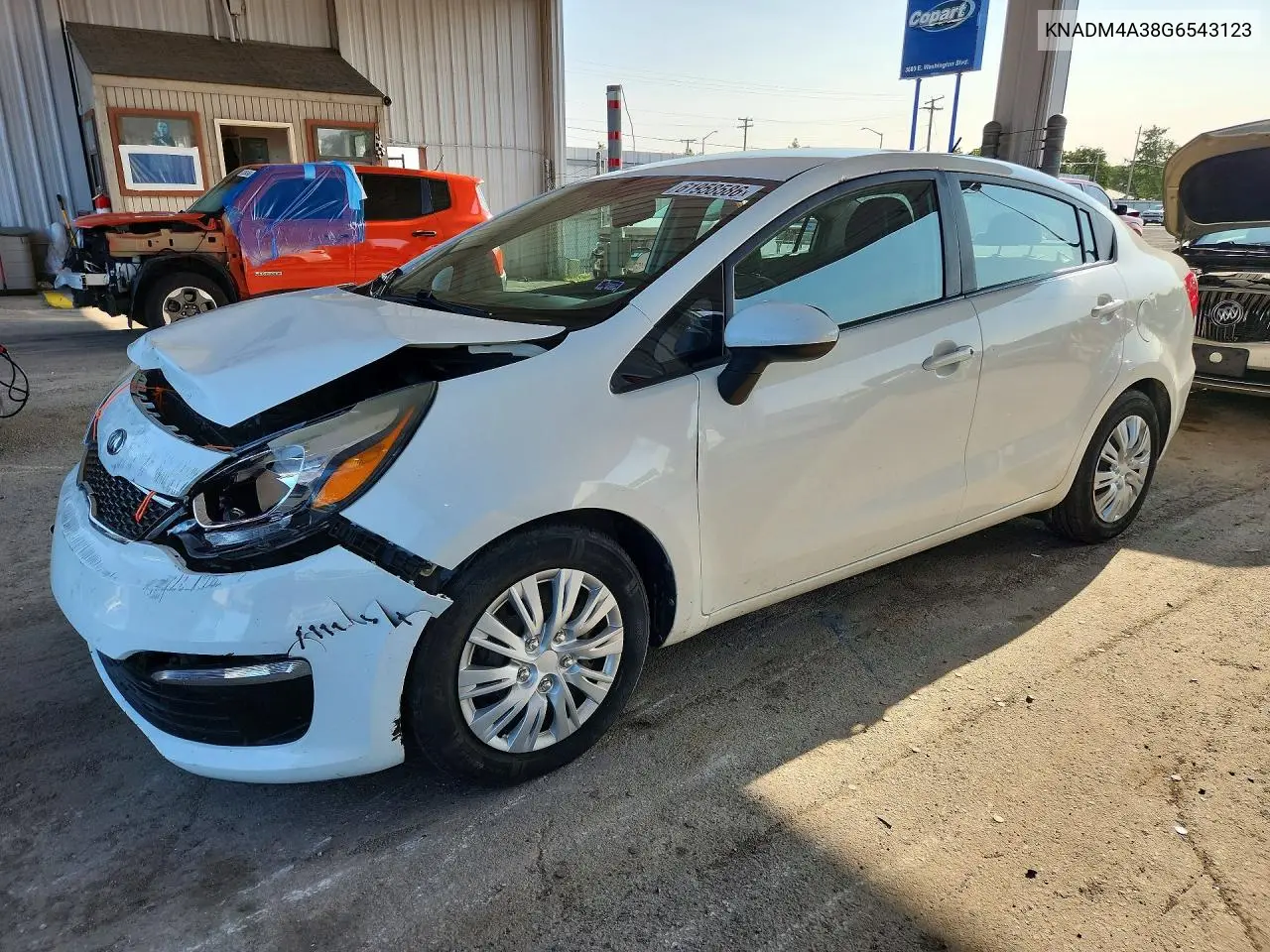 2016 Kia Rio Lx VIN: KNADM4A38G6543123 Lot: 61958586