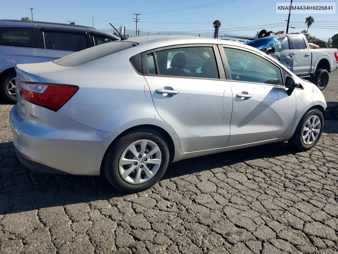 2017 Kia Rio Lx VIN: KNADM4A34H6026841 Lot: 60508986