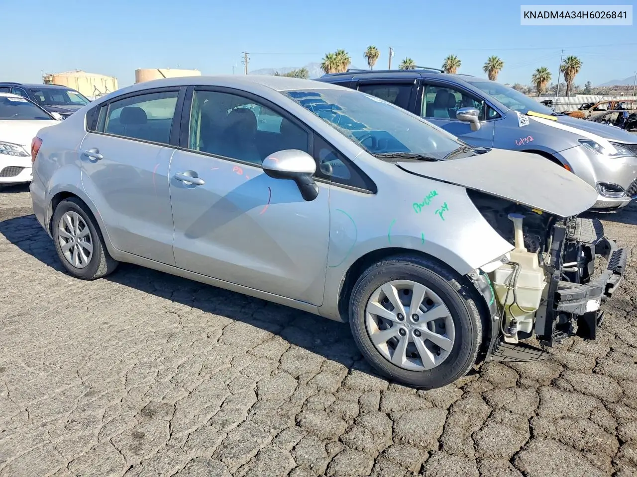 2017 Kia Rio Lx VIN: KNADM4A34H6026841 Lot: 60508986