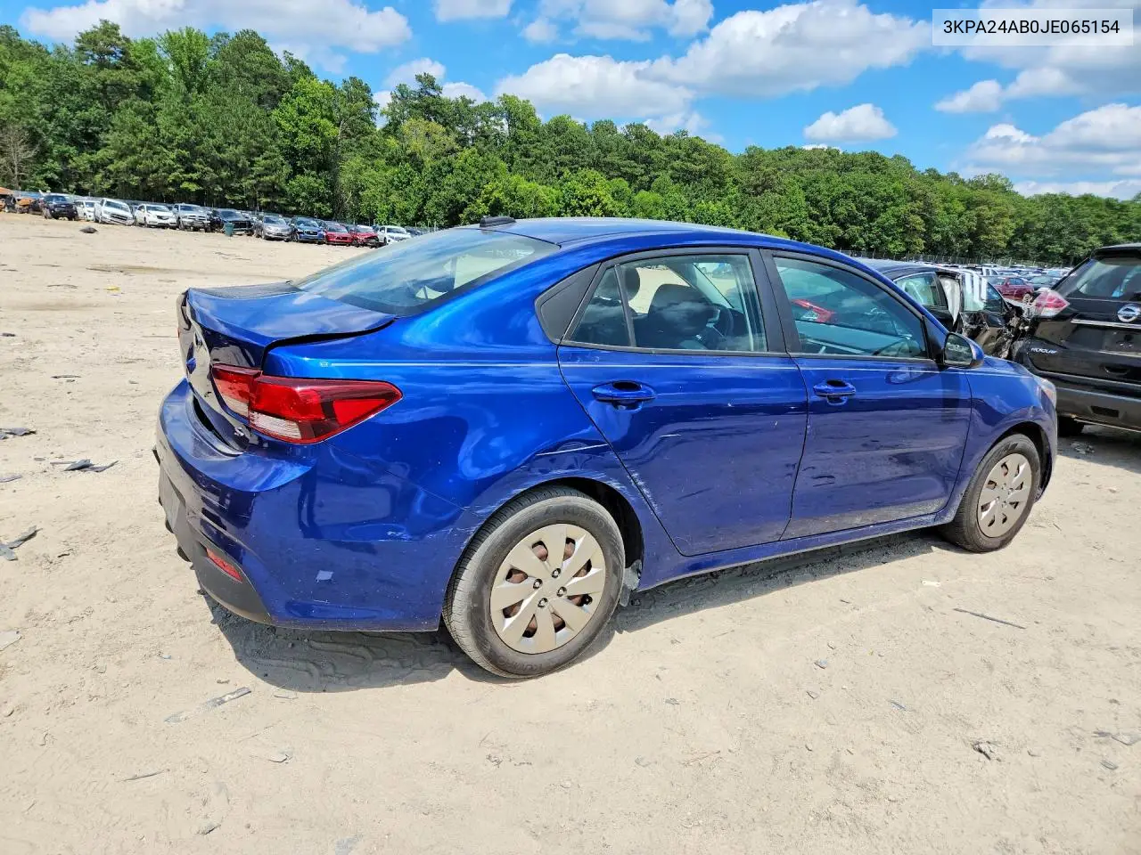 2018 Kia Rio S VIN: 3KPA24AB0JE065154 Lot: 59307836
