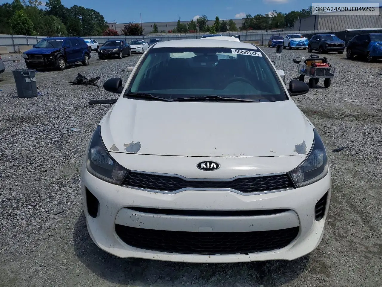 2018 Kia Rio Lx VIN: 3KPA24AB0JE049293 Lot: 60892206