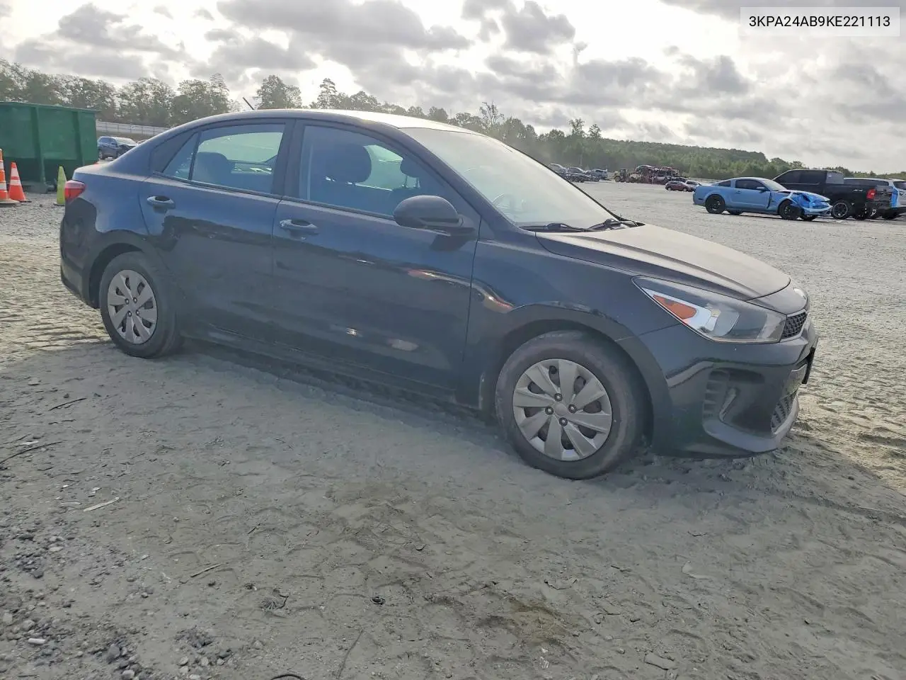 2019 Kia Rio S VIN: 3KPA24AB9KE221113 Lot: 59813266
