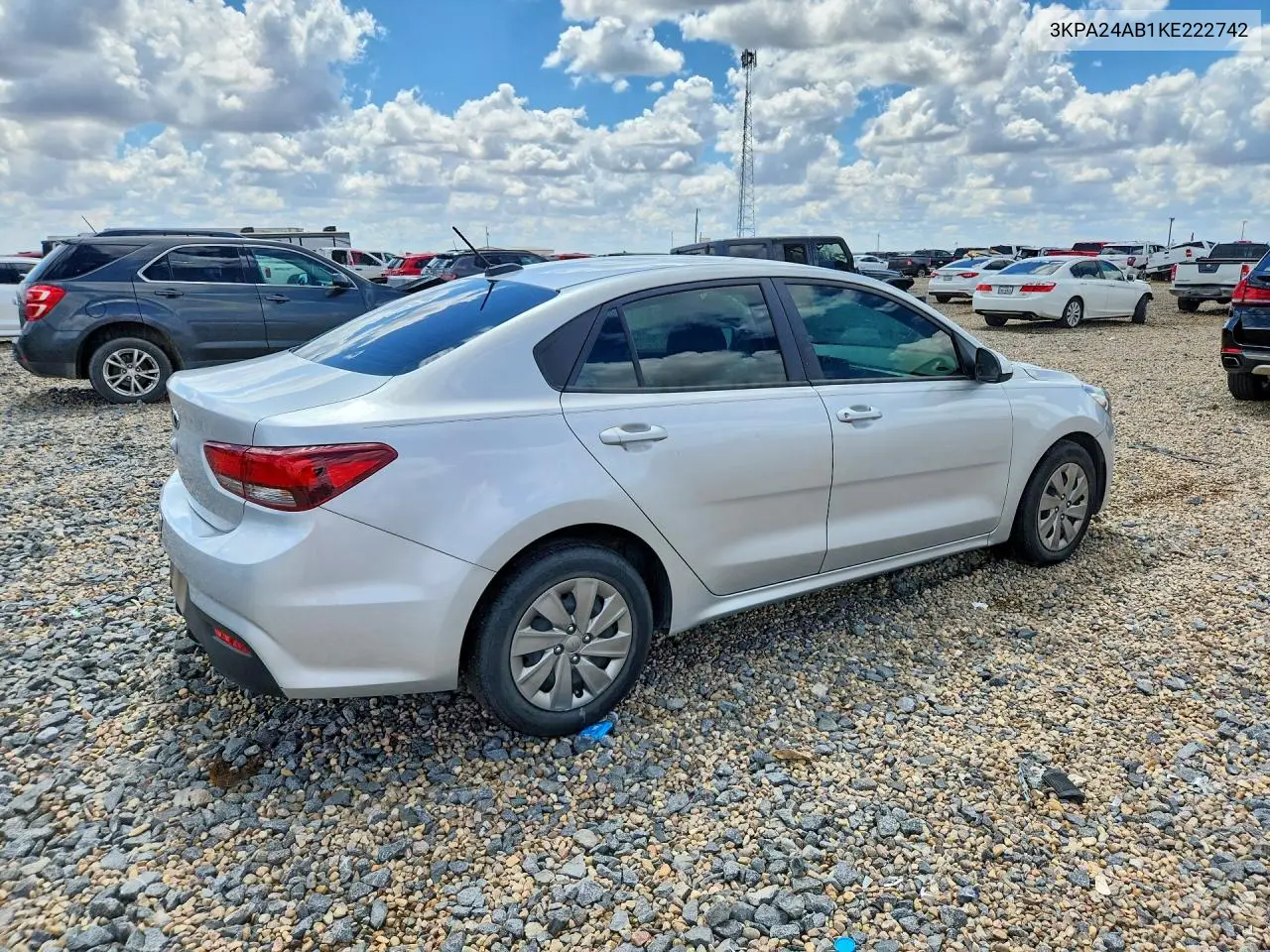 2019 Kia Rio S VIN: 3KPA24AB1KE222742 Lot: 60879496