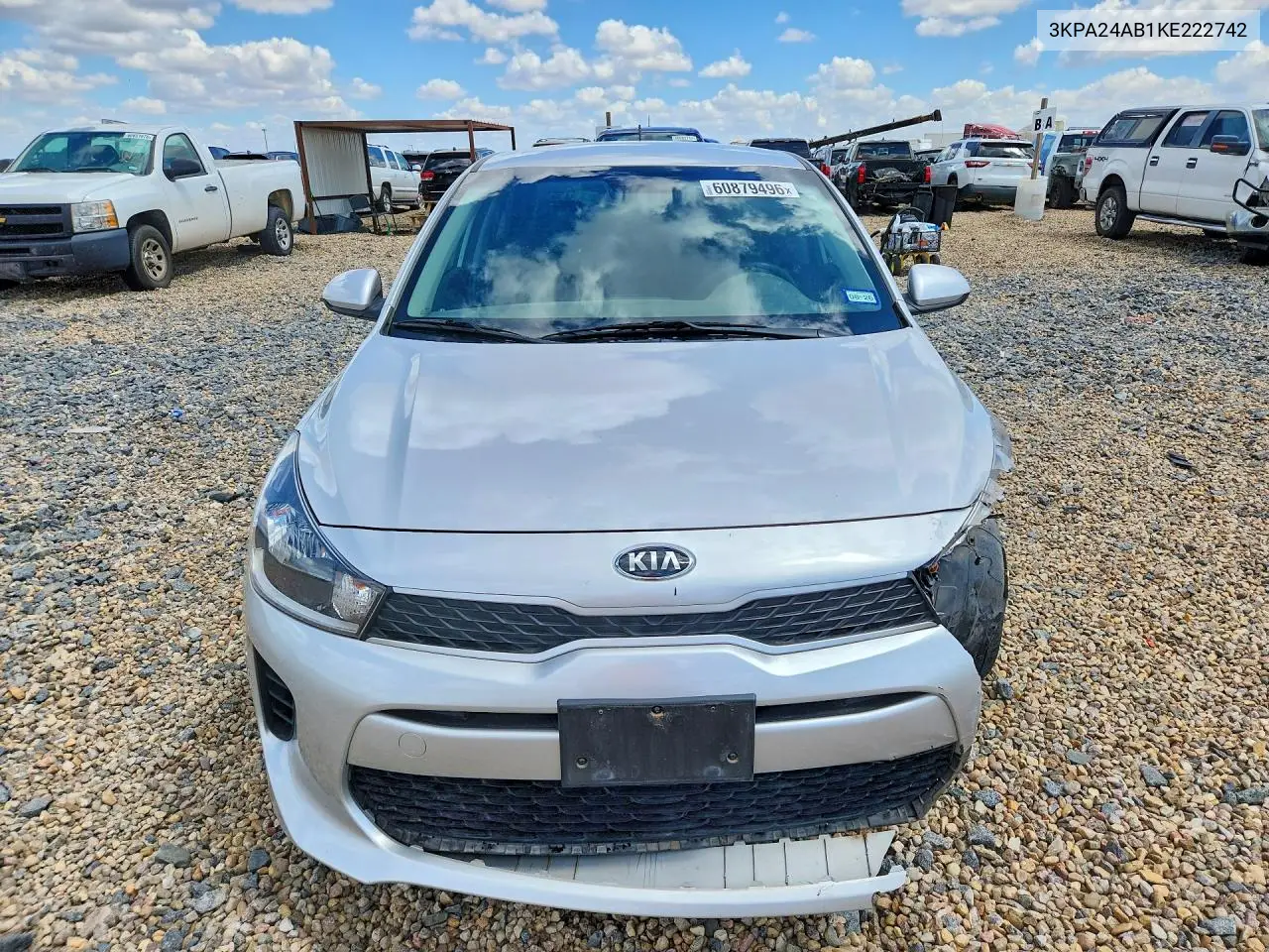 2019 Kia Rio S VIN: 3KPA24AB1KE222742 Lot: 60879496